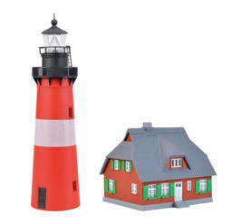 Zeige Details für Kibri 39166 H0 Leuchtturm Hörnum Sylt mit Nebengebäude Bild von Kibri 39166 H0 Leuchtturm Hörnum Sylt mit Nebengebäude
