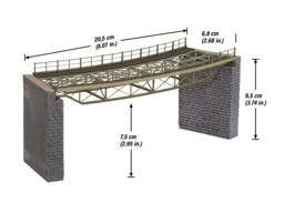 Picture of Noch 67025 Brückenfahrbahn, gebogen, Radius (R1) 360 mm | Brücken Spur H0