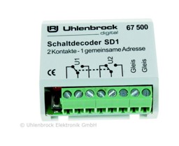 Picture of Uhlenbrock 67500 SD1 Schaltdecoder mit Relais - 2 x Um, Adresse frei einstellbar | Digitaldecoder Spur H0