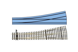 Picture of Lenz 45031-01 0 Weiche links 11,25° mit Weichenstellhebel | Gleise Spur 0