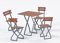 Show details for Weinert 32102 H0 Bausatz Gaststätten kleiner Tisch mit Stühlen Picture of Weinert 32102 H0 Bausatz Gaststätten kleiner Tisch mit Stühlen