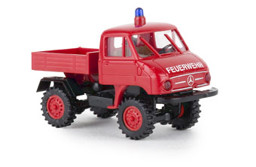 Show details for Brekina 39032 H0 Mercedes Unimog 411 Pritsche 1957, Feuerwehr Picture of Brekina 39032 H0 Mercedes Unimog 411 Pritsche 1957, Feuerwehr