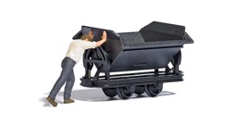 Bild von Busch 12450 H0f Action-Set: Lore schieben | Güterwagen Spur H0m-H0e-H0f