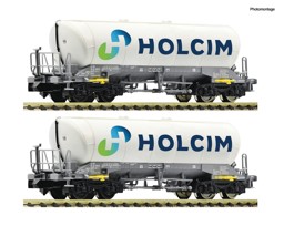 Bild von Fleischmann 6660047 N 2-tlg. Set: Silowagen, Holcim, DC | Güterwagen Spur N