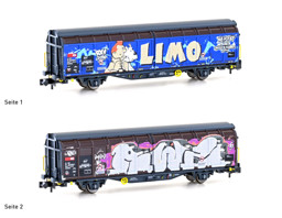 Bild von Lemke H24667 N Graffiti-Serie Schiebewandwagen Hbbillns SBB (5) | Güterwagen Spur N