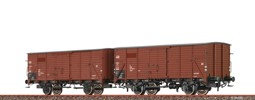 Bild von Brawa 50930 H0 Gedeckter Güterwagen Gklm191 DB, 2er-Einheit DC | Güterwagen Spur H0