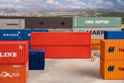Zeige Details für Faller 182154 H0 40´ Container, rot, 2er-Set Bild von Faller 182154 H0 40´ Container, rot, 2er-Set