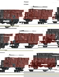 Zeige Details für Roco 6600115 H0 3er Set offener Güterwagen DR Bild von Roco 6600115 H0 3er Set offener Güterwagen DR
