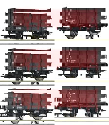 Zeige Details für Roco 6600146 H0 3er Set offener Güterwagen DR Bild von Roco 6600146 H0 3er Set offener Güterwagen DR