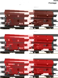Show details for Roco 6600135 H0 3er Set Selbstentladewagen DB-AG Picture of Roco 6600135 H0 3er Set Selbstentladewagen DB-AG