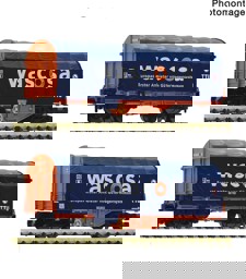 Show details for Fleischmann 6660105 N 2er Set Schiebeplanenwagen WASCOSA Picture of Fleischmann 6660105 N 2er Set Schiebeplanenwagen WASCOSA