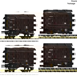 Show details for Fleischmann 6660075 N 2er Set Teleskophaubenwagen ÖBB Picture of Fleischmann 6660075 N 2er Set Teleskophaubenwagen ÖBB
