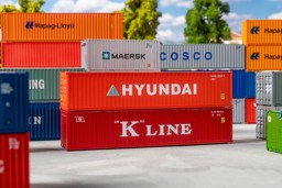 Zeige Details für Faller 182055 H0 40´ Container K-LINE und HYUNDAI Bild von Faller 182055 H0 40´ Container K-LINE und HYUNDAI