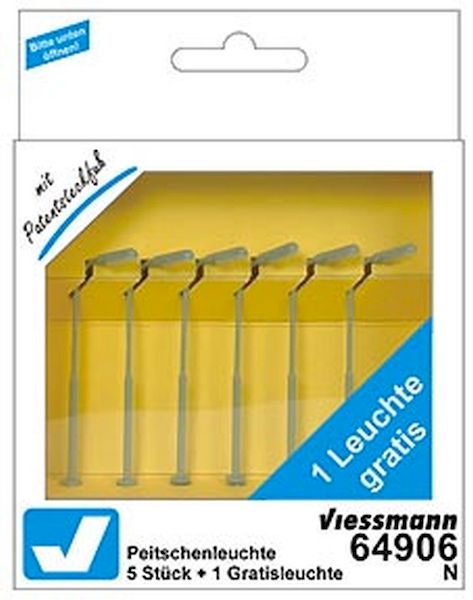 Viessmann 64906 N Peitschenleuchte, LED weiß 5+1