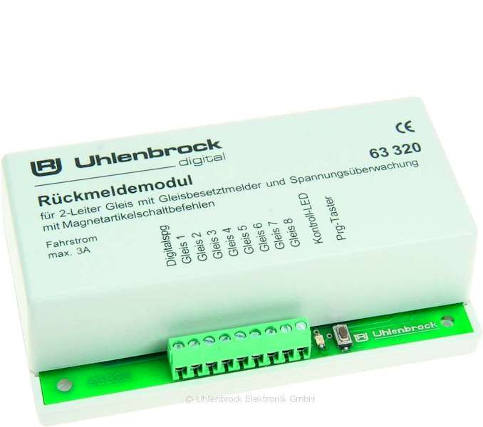 Bild von Uhlenbrock 63320 LocoNet Rückmeldemodul 2-Leiter Gleis für 8 Rückmeldeabschnitte | Digital Spur H0 Zubehör