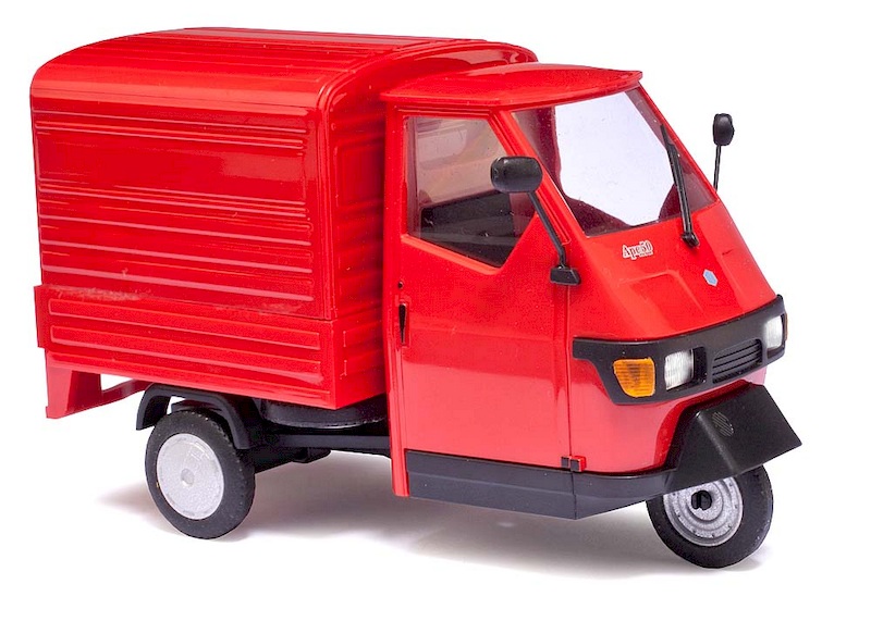 Picture of Busch 60052 Piaggio mit Kofferaufbau Rot | Modellautos 1:43 Spur 0