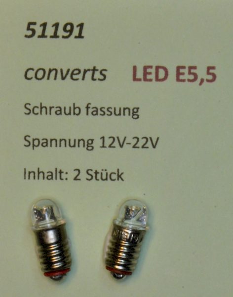 converts 51191 2 Stück LED E5,5 warmweiß