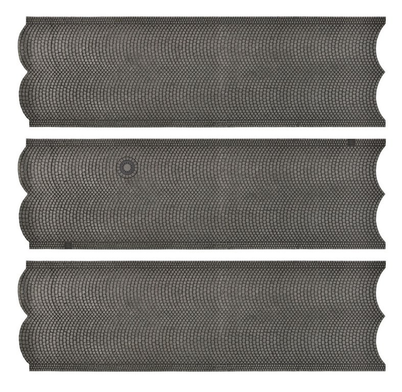 Bild von Vollmer 48740 0 Straßenplatte Kopfsteinpflaster aus Steinkunst,3 Stück, L 54 x B 16,3 cm