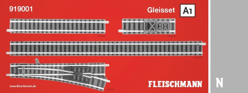 Bild von Fleischmann 919001 Digi Gleisset A1 | Gleisergänzung Spur N Sets