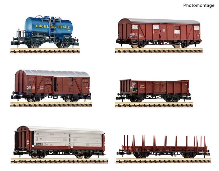 Bild von Fleischmann 880906 N 6-tlg. Set: Güterwagen DB, DC , Epoche 3-4 | Güterwagen Spur N
