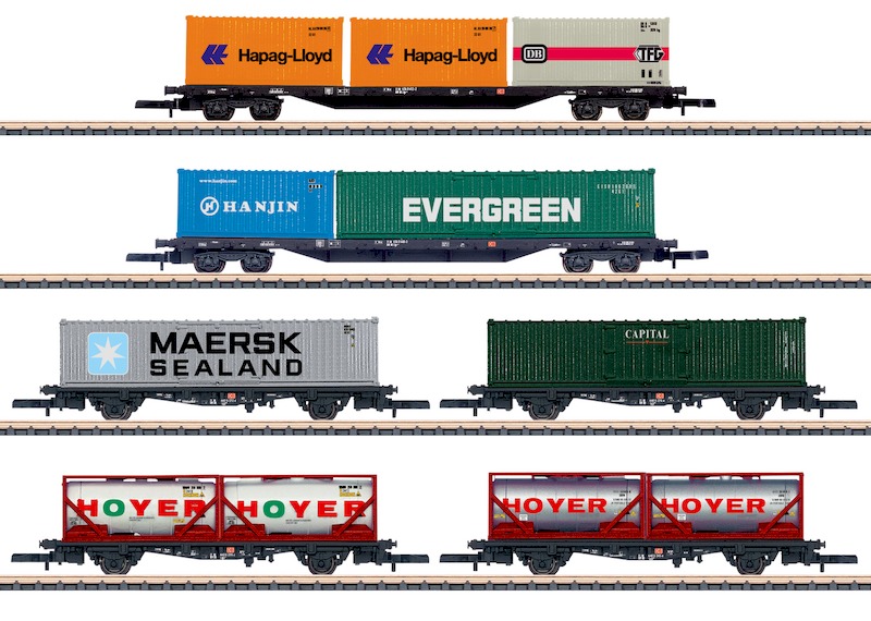 Bild von Märklin 82665 Z Wagen-Set Containertransport | Güterwagen Spur Z