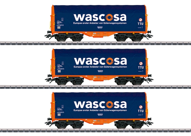Bild von Märklin 47223 H0 Schiebeplanenwagen-Set WASCOSA | Güterwagen Spur H0