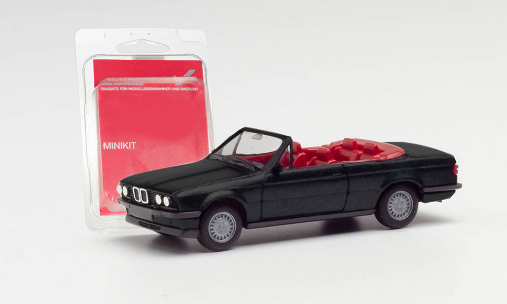 Bild von Herpa 012225-006 Minikit BMW 3er E30 Cabrio, schwarz | Modellautos 1:87 Spur H0 Bausatz