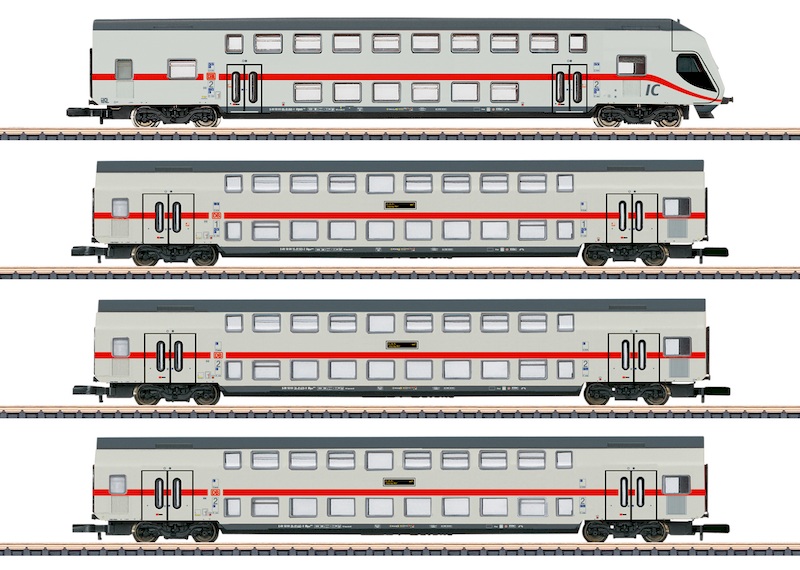 Bild von Märklin 87298 Z Doppelstockwagen-Set IC 2, DB AG, 4-teilig | Personenwagen Spur Z