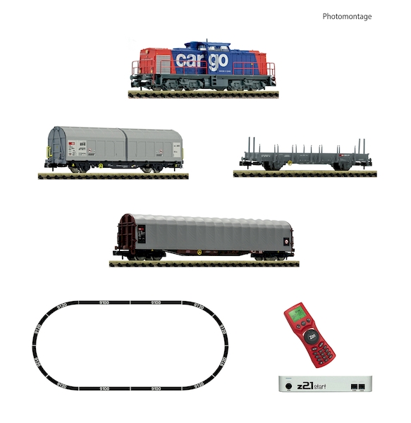 Bild von Fleischmann 931903 N z21 start Digitalset: SBB Diesellokomotive BR 203 mit Güterzug digital DCC Sound | Startpackungen Spur N digital