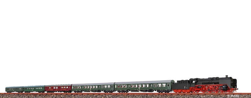 Bild von Brawa 50672 H0 Zugset DR, BR 01 mit Personenzug, DR, Ep.IV, DCC Digital Extra Sound | Zugpackungen Spur H0 digital