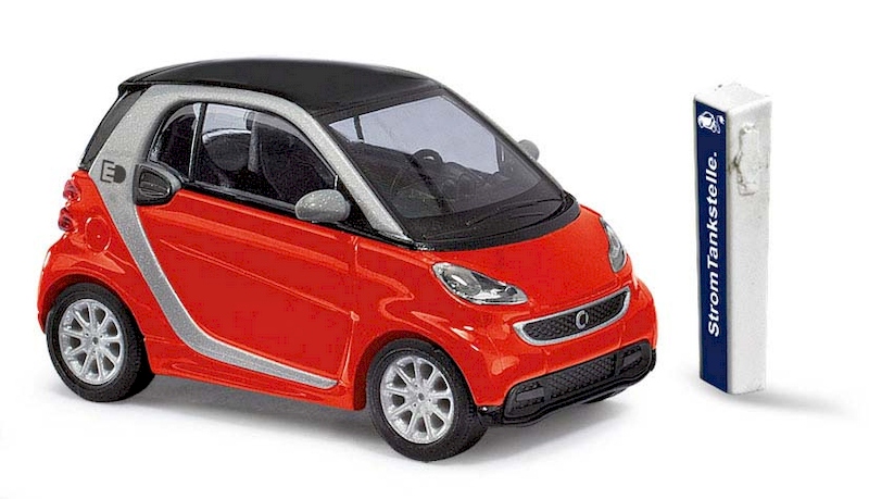 Bild von Busch 46226 Smart Fortwo electric rot | Modellautos 1:87 Spur H0