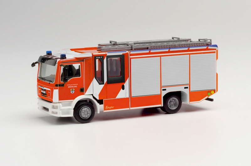 Picture of Herpa 096850 H0 MAN TGM Ziegler Z-Cab Feuerwehr Gräfelfing | Modellautos 1:87 Spur H0