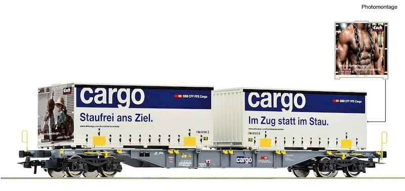 Bild von Roco 6600028 H0 Container Tragwagen SBB Cargo | Güterwagen Spur H0