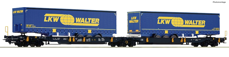 Bild von Roco 77363 H0 Doppeltwg.T2000 + LKW Walter | Güterwagen Spur H0