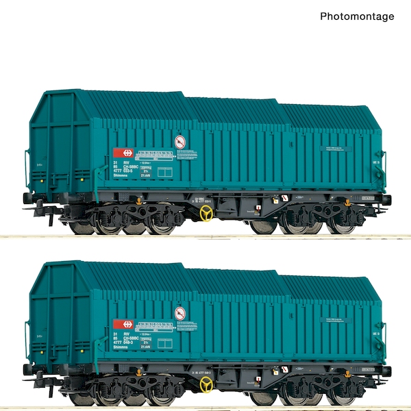 Bild von Roco 77048 H0 2er Set Teleskophaubenwagen SBB | Güterwagen Spur H0