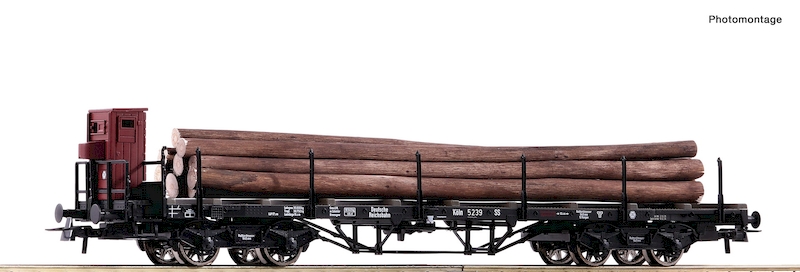 Bild von Roco 76339 H0 Rungenwagen DRG + Holz | Güterwagen Spur H0
