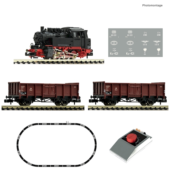 Bild von Fleischmann 5160002 N Analog Startset Dampflokomotive BR 80 mit Güterzug | Startpackungen Spur N analog