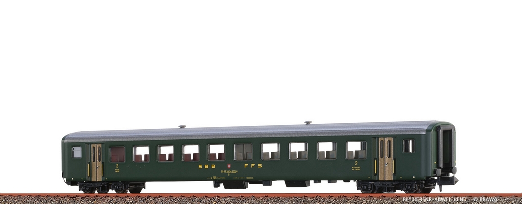Bild von Brawa 65239 N Einheitswagen B EWII SBB, Epoche III | Personenwagen Spur N