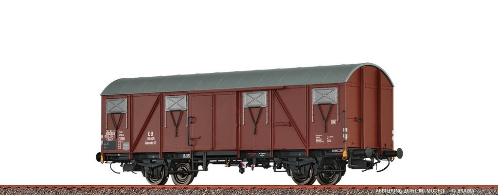 Bild von Brawa 67821 N Gedeckter Güterwagen Glmmehs 57 DB, Epoche III | Güterwagen Spur N