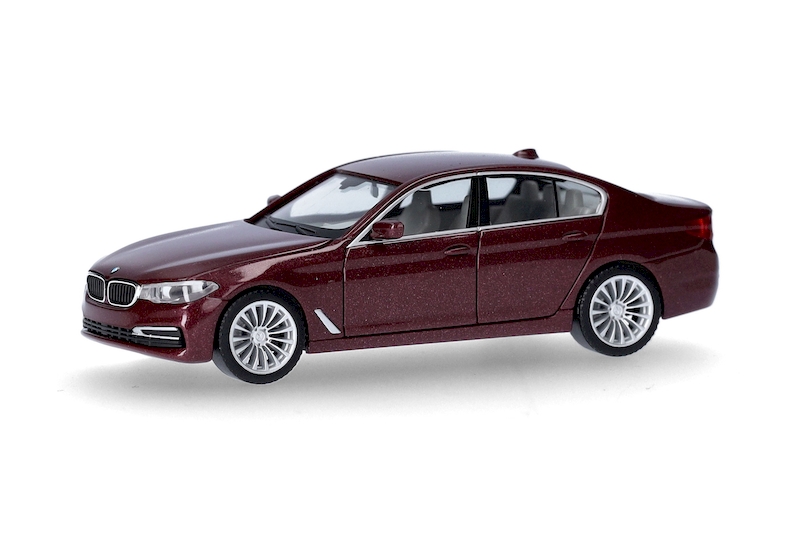 Herpa 430692-005 H0 BMW 5er Limousine, Aventurinrot metallic, Modellautos  1:87 Spur H0