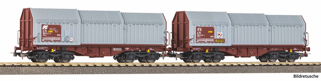 Picture of Piko 28308 H0 2er Set Teleskophaubenwagen FS IV
