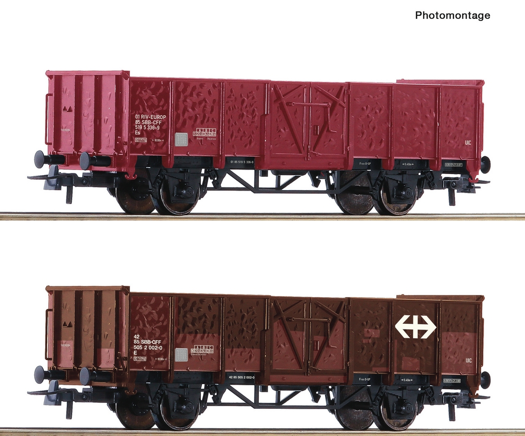 Picture of Roco 77034 H0 2-tlg. Set: Offene Güterwagen SBB DC