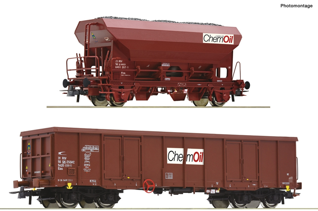 Picture of Roco 6600221 H0 2-tlg. Set: Güterwagen Einsteller DC