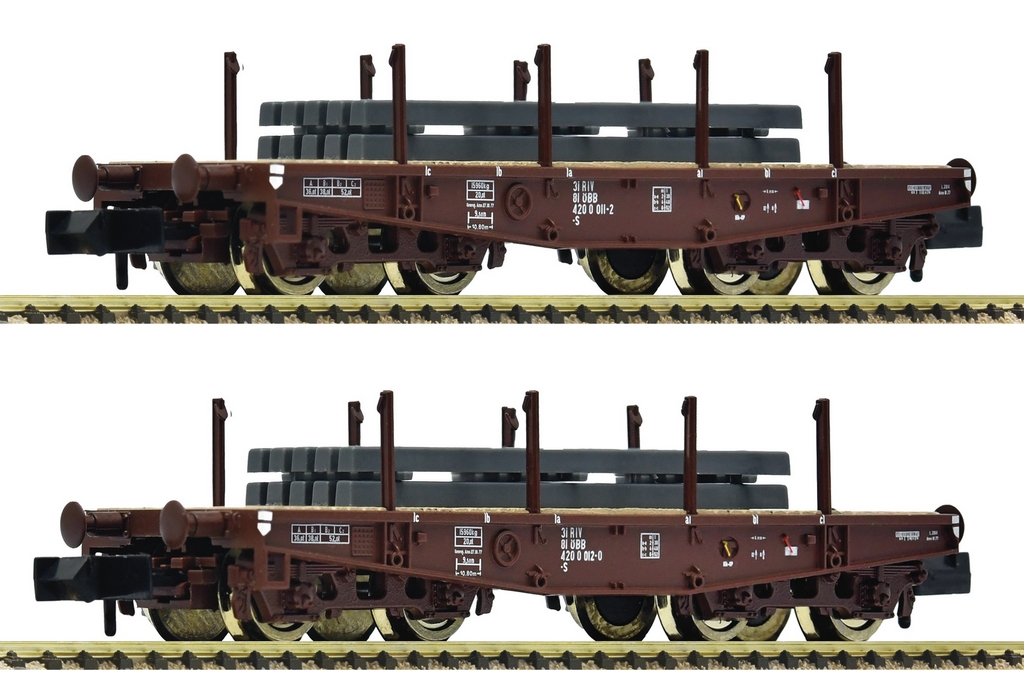 Fleischmann 6660135 N 2-teiliges Set Schwerlast-Flachwagen ÖBB
