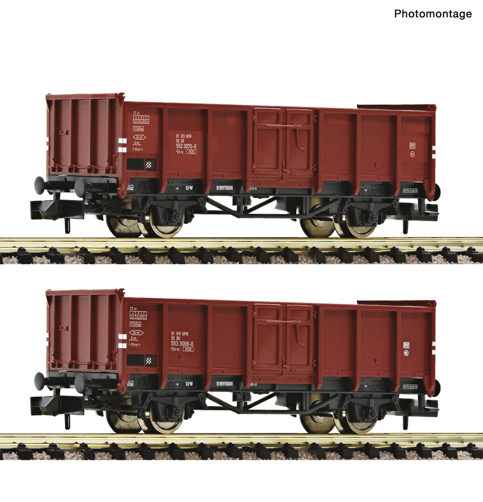 Picture of Fleischmann 6660138 N 2-tlg. Set: Offene Güterwagen DR DC