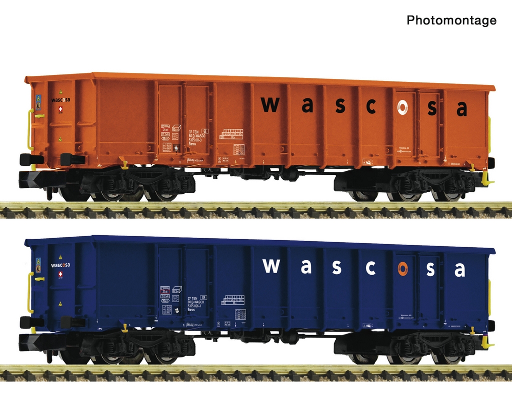 Picture of Fleischmann 6660140 N 2-tlg. Set: Offene Güterwagen Wascosa DC
