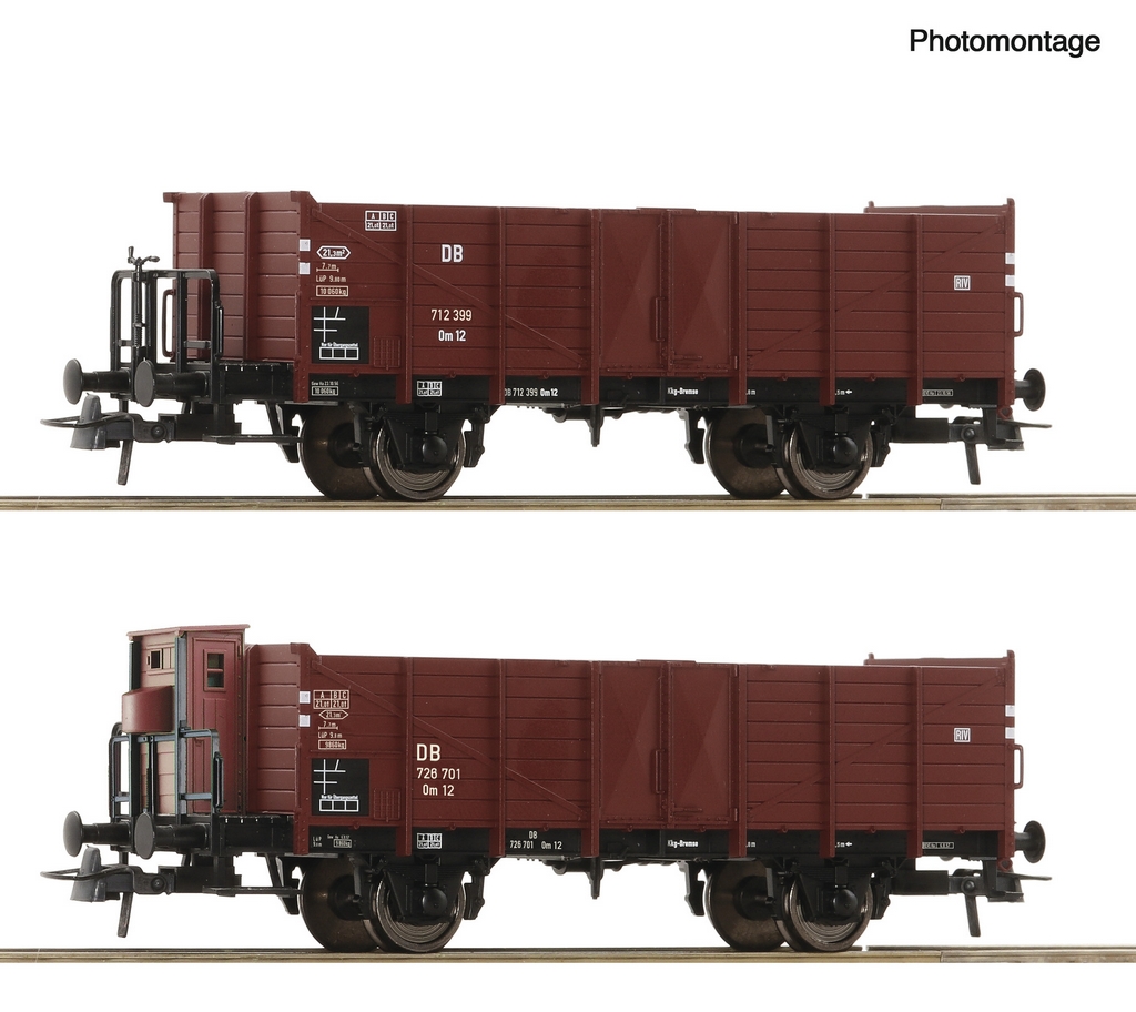 Picture of Roco 6600267 H0 2-teiliges Set Offene Güterwagen DB