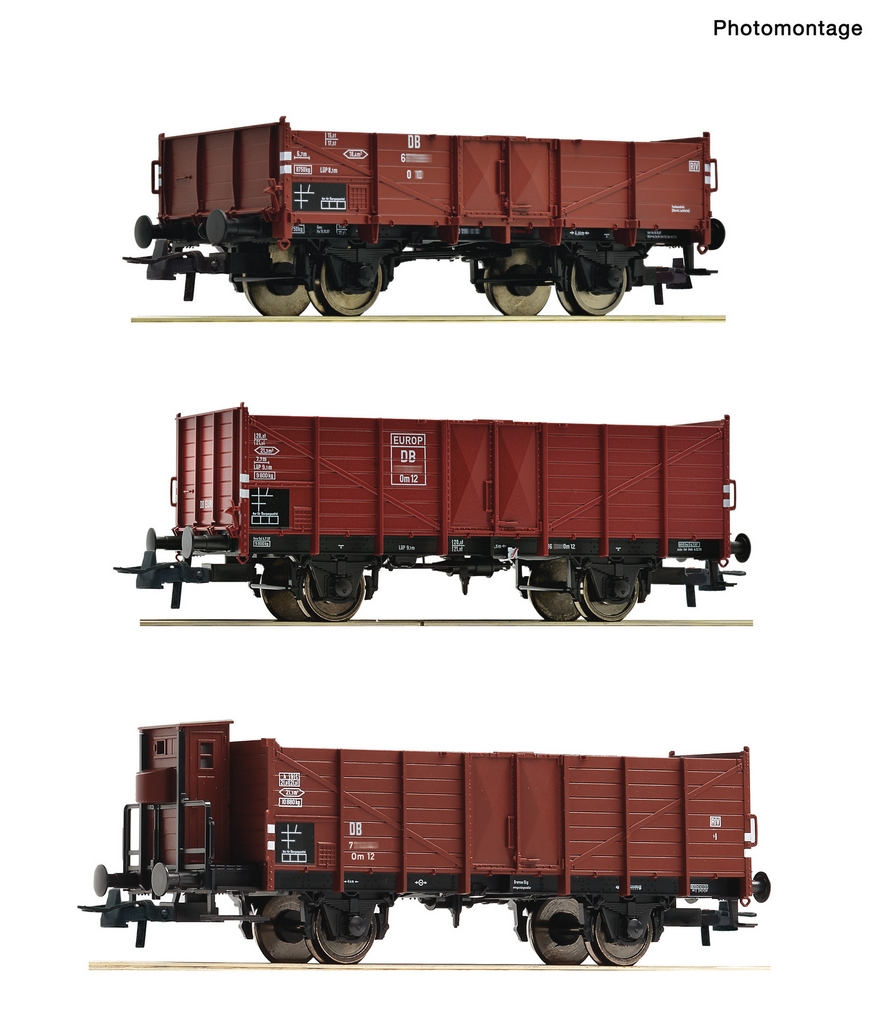 Roco 6600303 H0 3-teiliges Set Offene Güterwagen DB