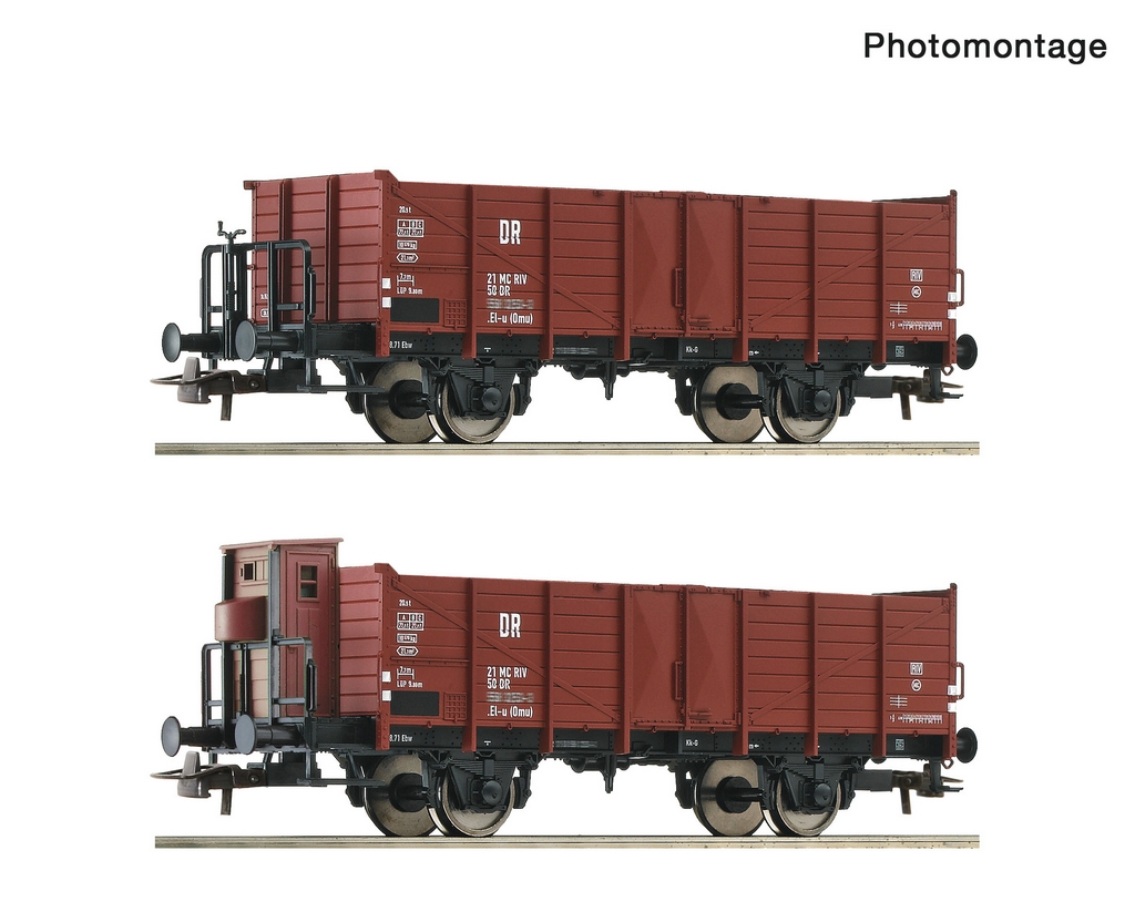 Picture of Roco 6600253 H0 2-teiliges Set Offene Güterwagen DR