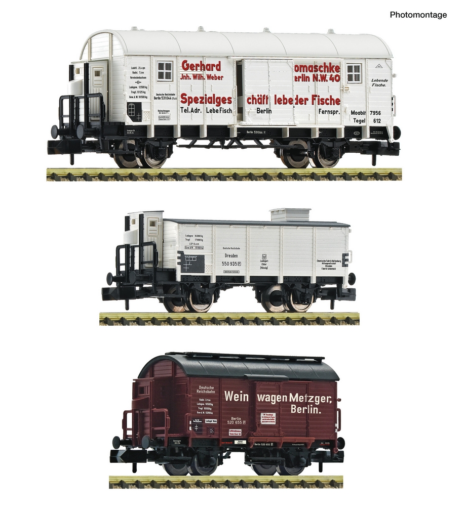 Fleischmann 6660148 N 3-teiliges Set Gedeckte Güterwagen DRB